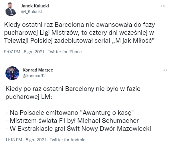 OSTATNI RAZ, kiedy Barca nie awansowała do fazy pucharowej LM stało się TO...